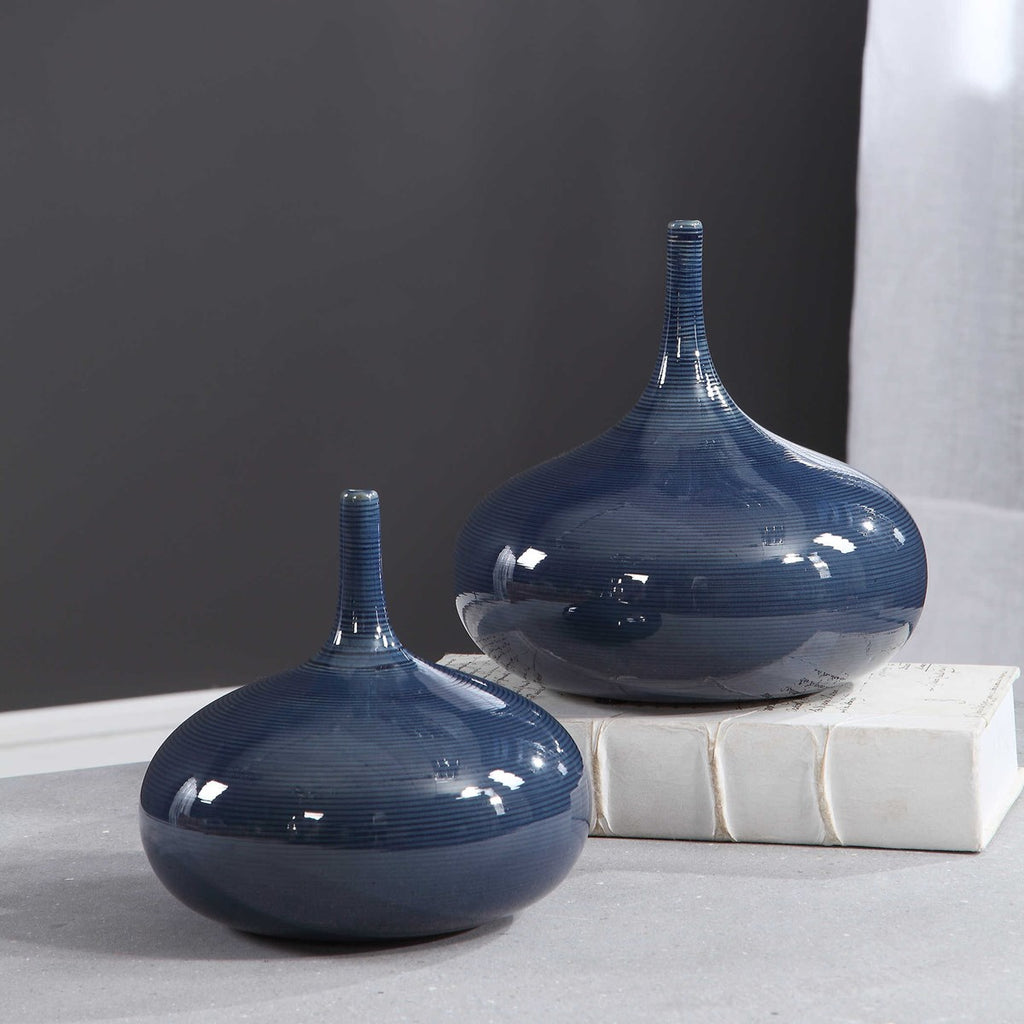 Uttermost Zayan Blue Vases S/2 18988