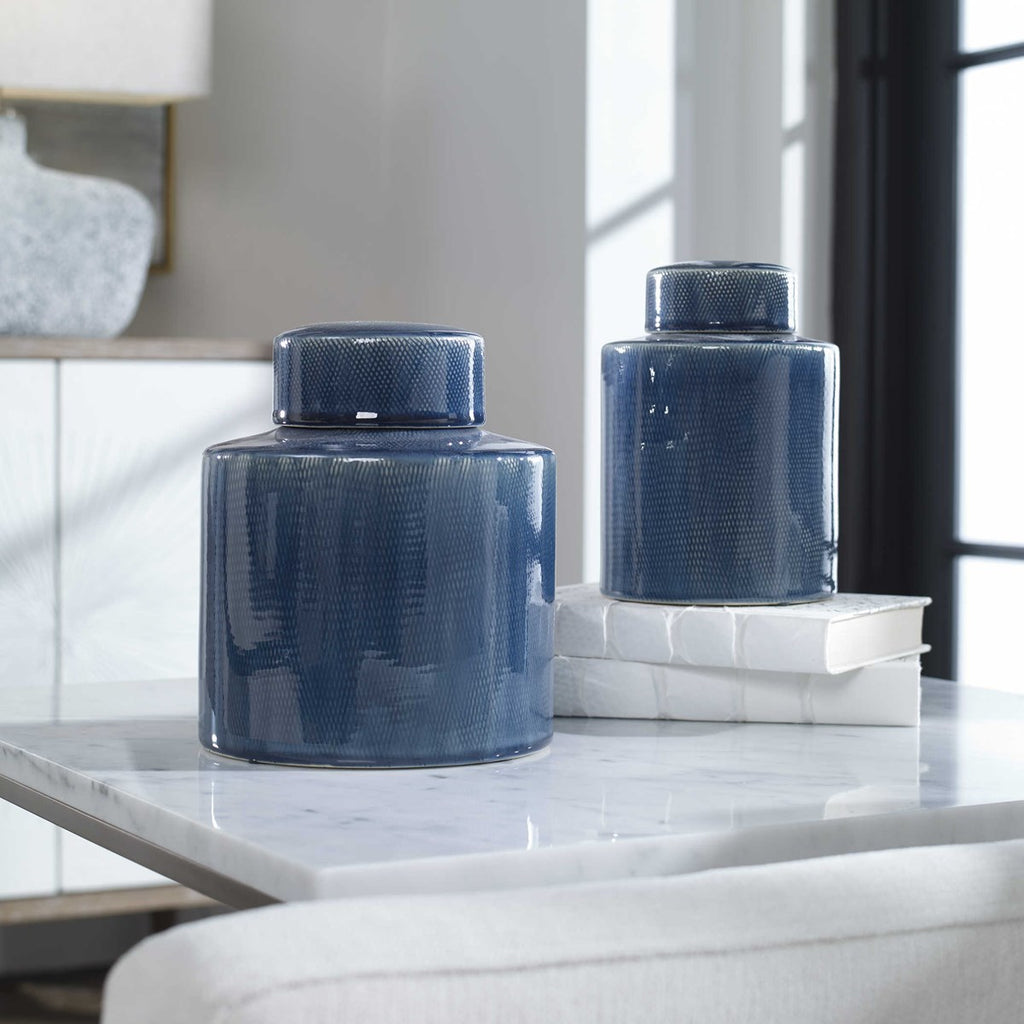 Uttermost Saniya Blue Containers S/2 18989