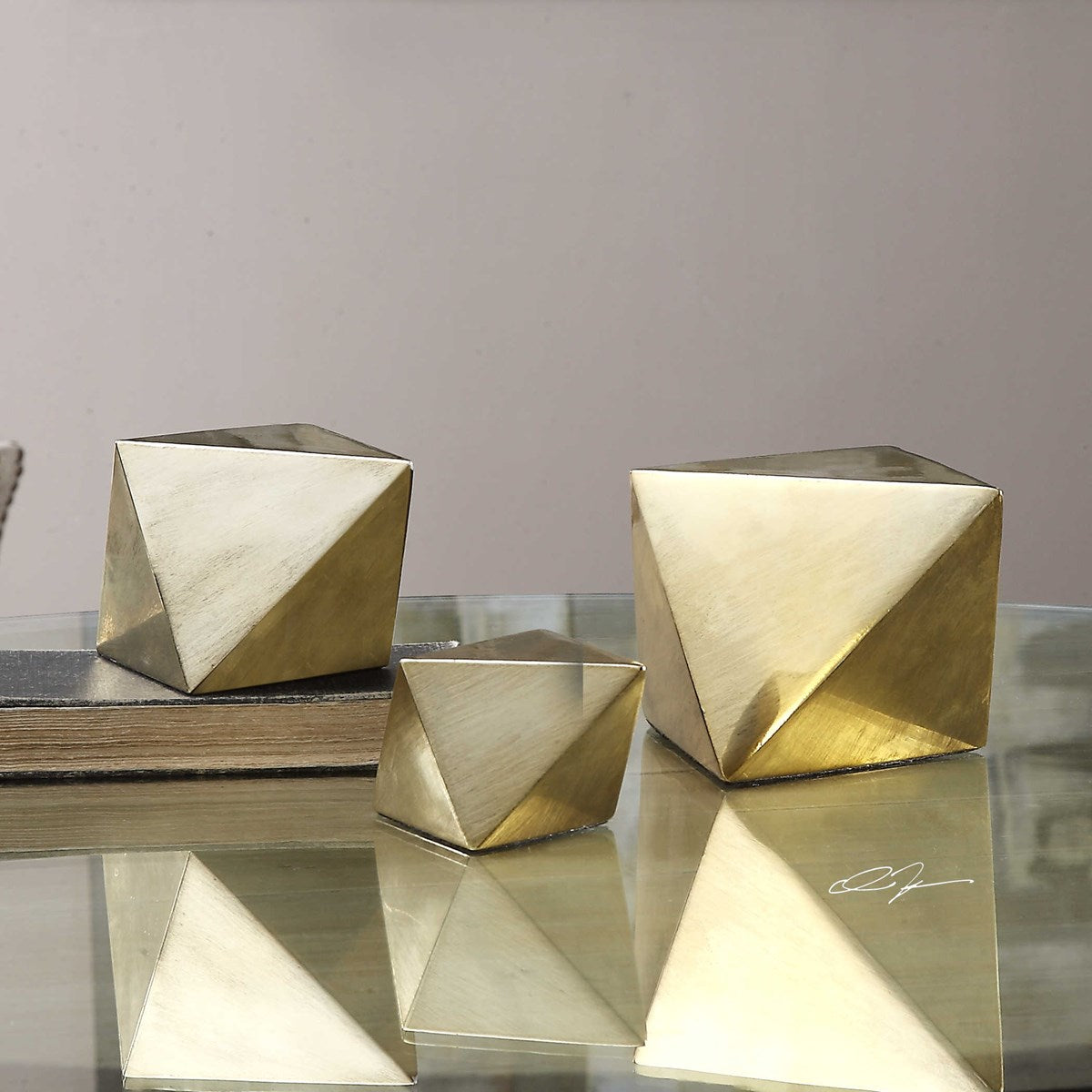 Uttermost Rhombus Champagne Accents S/3 20007