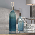 Uttermost Annabella Teal Glass Bottles S/2 20076