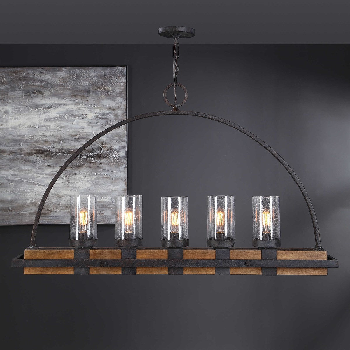Uttermost Atwood 5 Light Rustic Linear Chandelier  21328