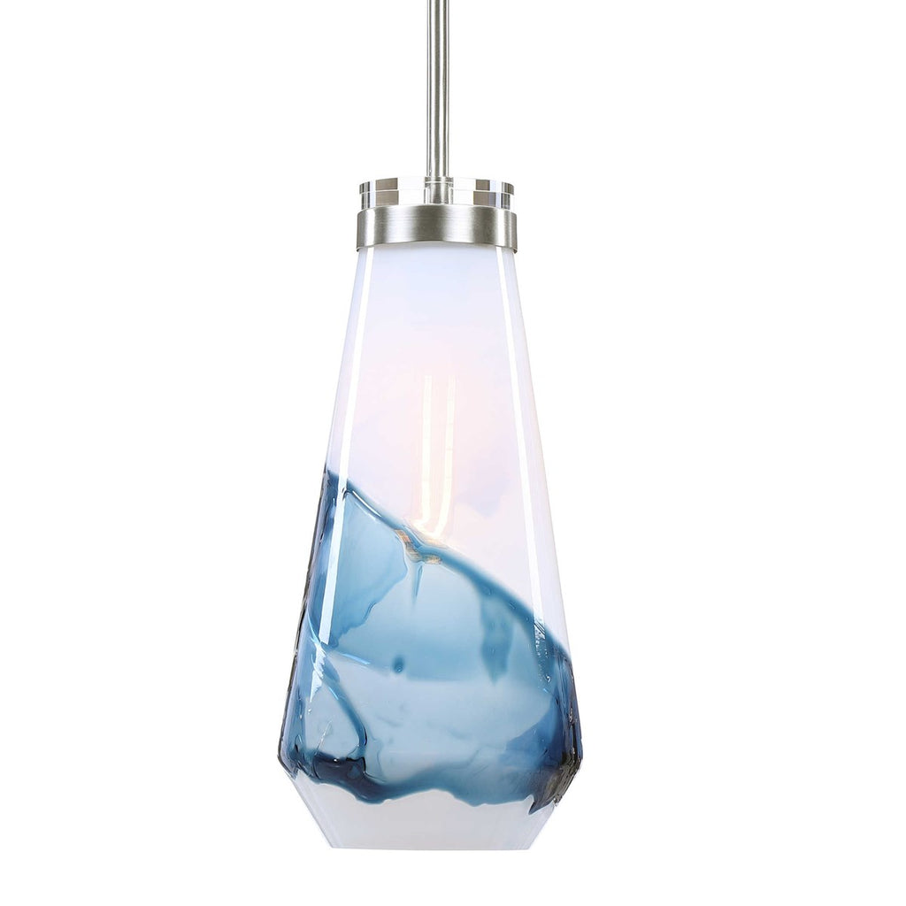 UTTERMOST  22197  WINDSWEPT BLUE & WHITE 1 LT MINI PENDANT