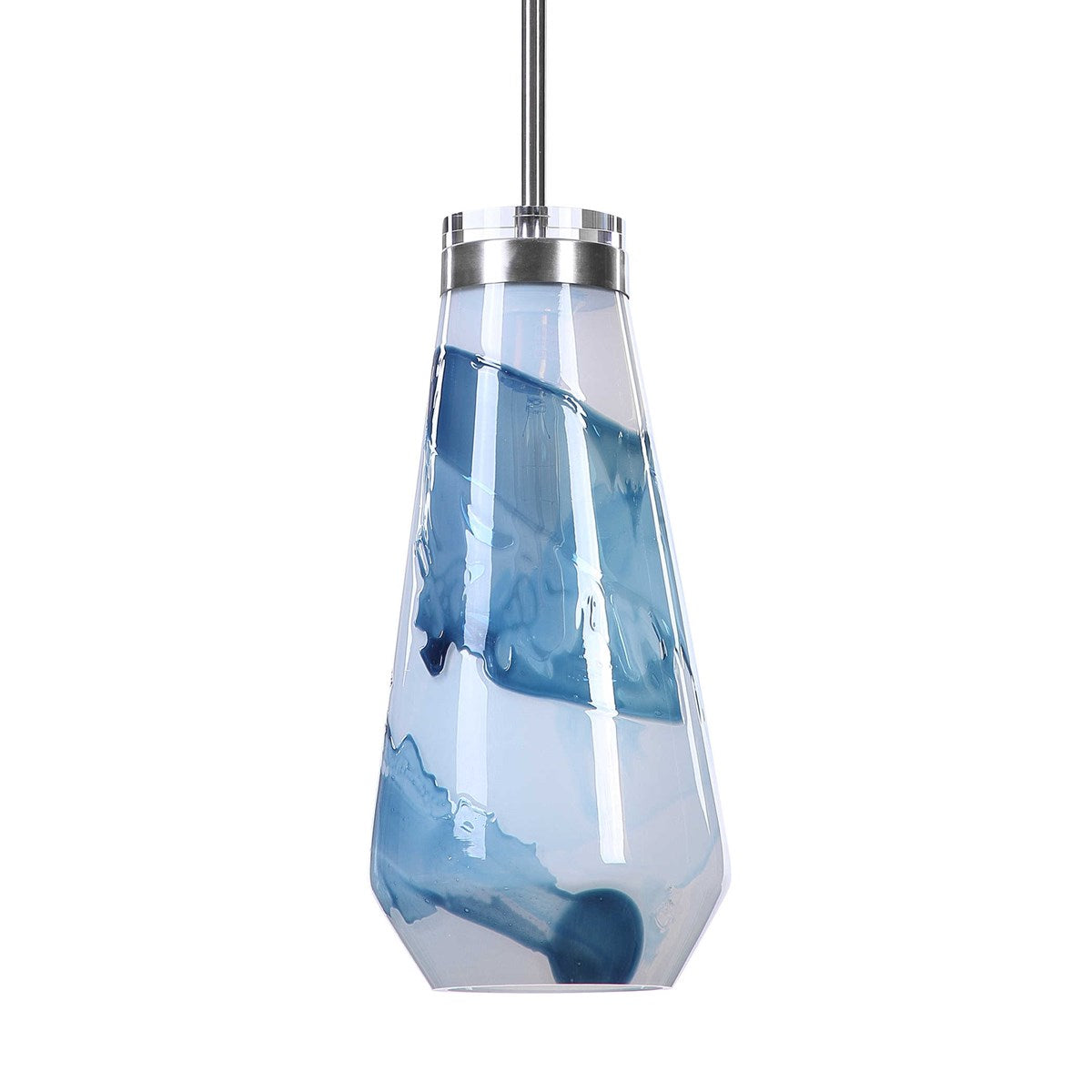 UTTERMOST  22197  WINDSWEPT BLUE & WHITE 1 LT MINI PENDANT
