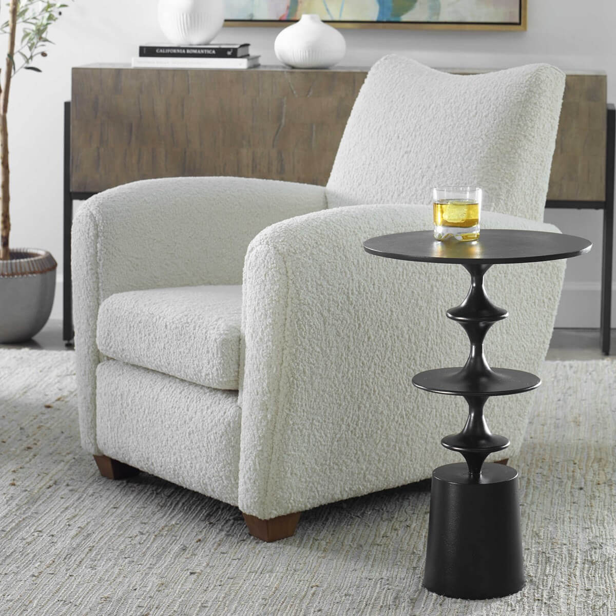 UTTERMOST FLIGHT ACCENT TABLE BLACK 22921