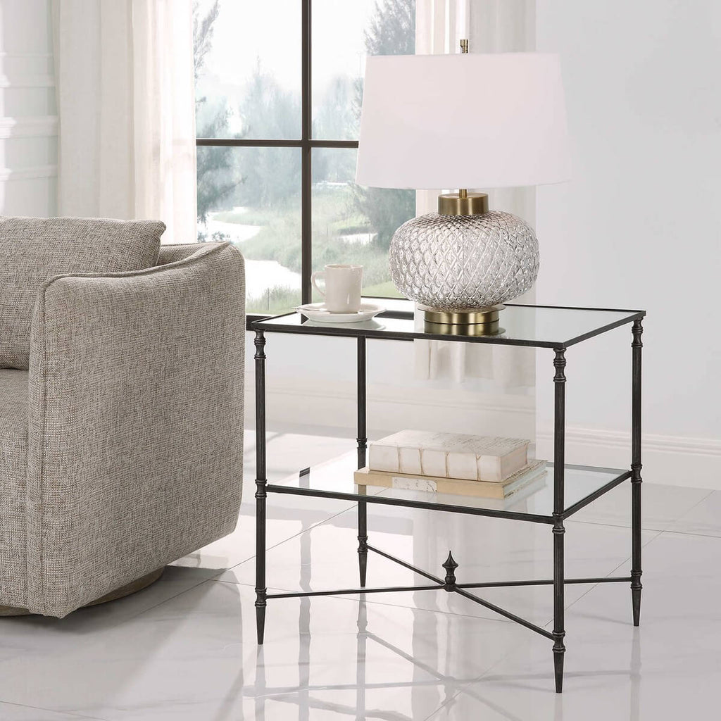 UTTERMOST HENZLER LAMP TABLE, STEEL 22984