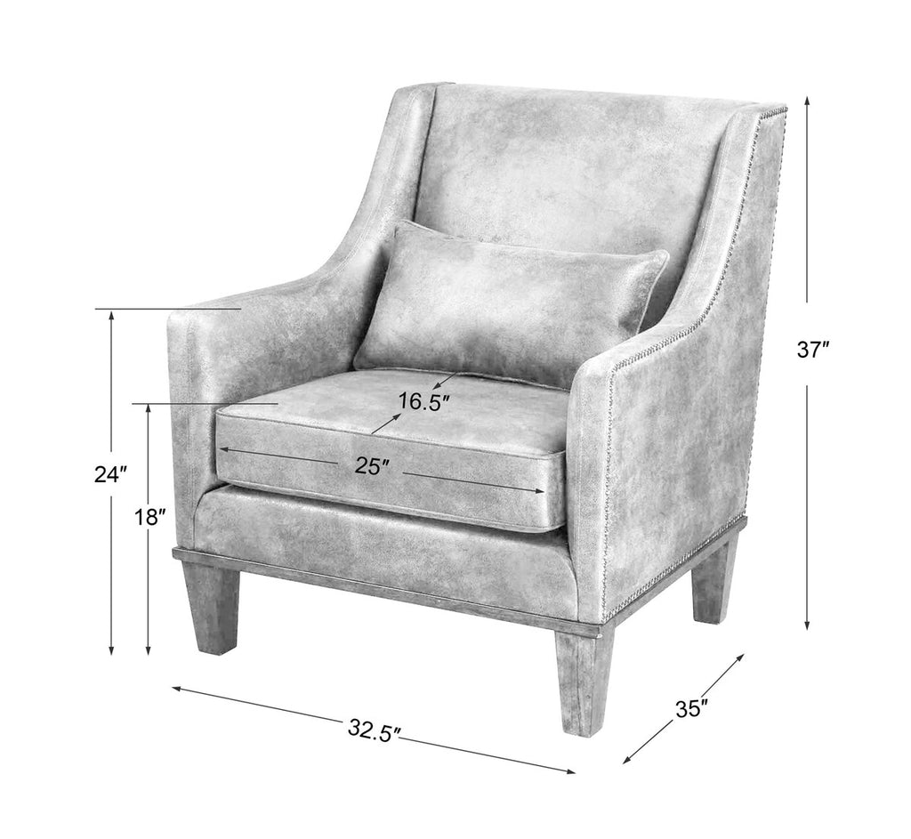 Uttermost Clay Leather Armchair 23030