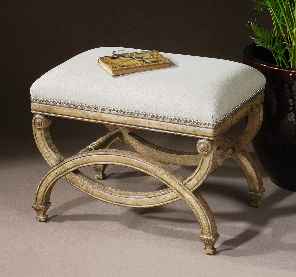 Uttermost Karline Natural Linen Small Bench 23052