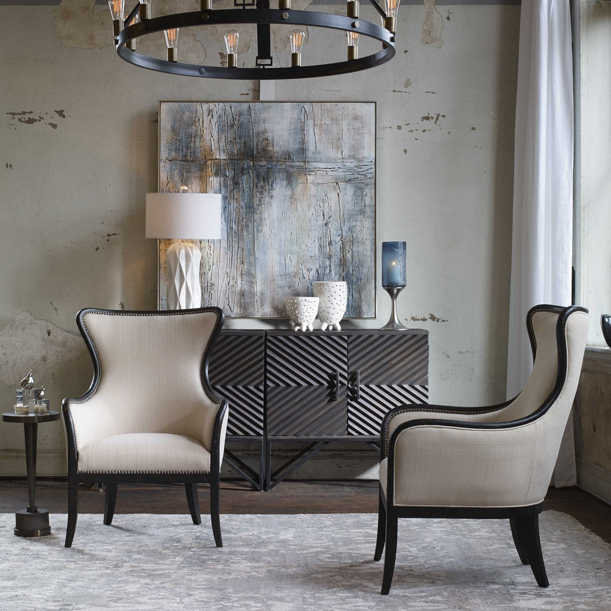 Uttermost Sandy Wing Back Armchair 23073