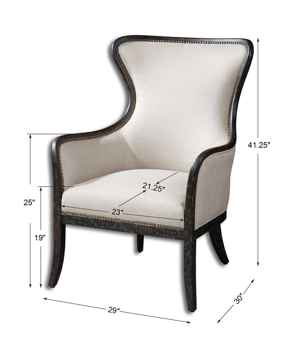 Uttermost Sandy Wing Back Armchair 23073