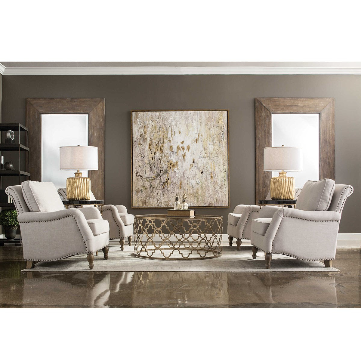 Uttermost Armstead Antique White Armchair 23291