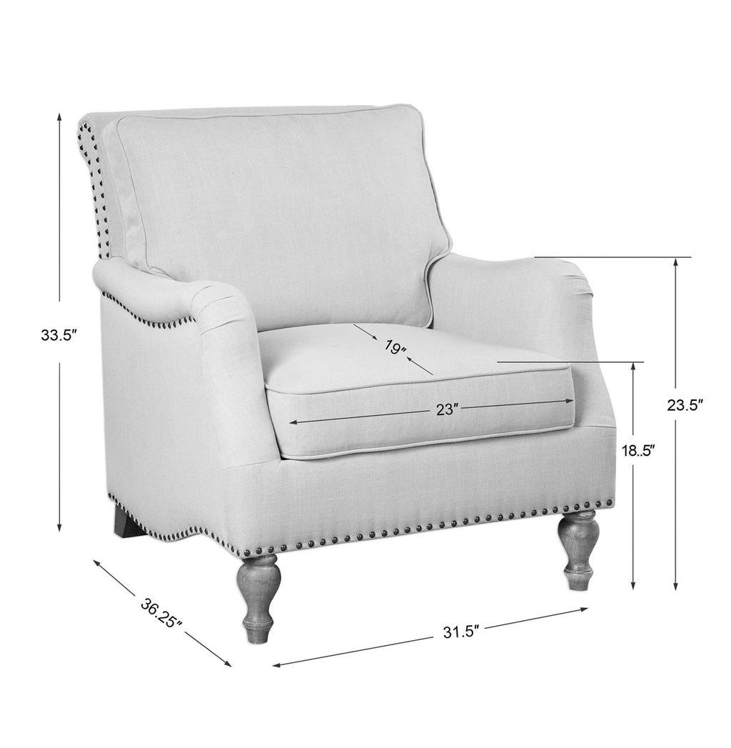 Uttermost Armstead Antique White Armchair 23291