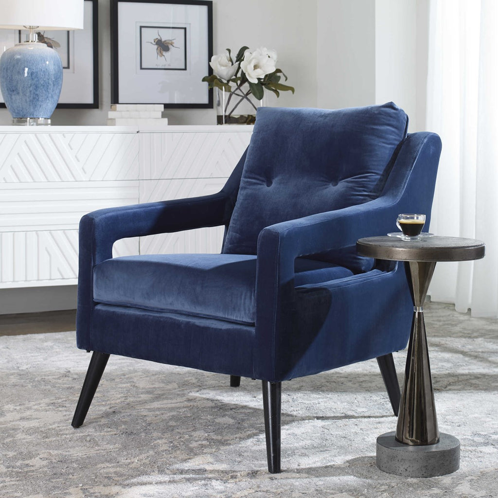 Uttermost O'Brien Blue Velvet Armchair 23318