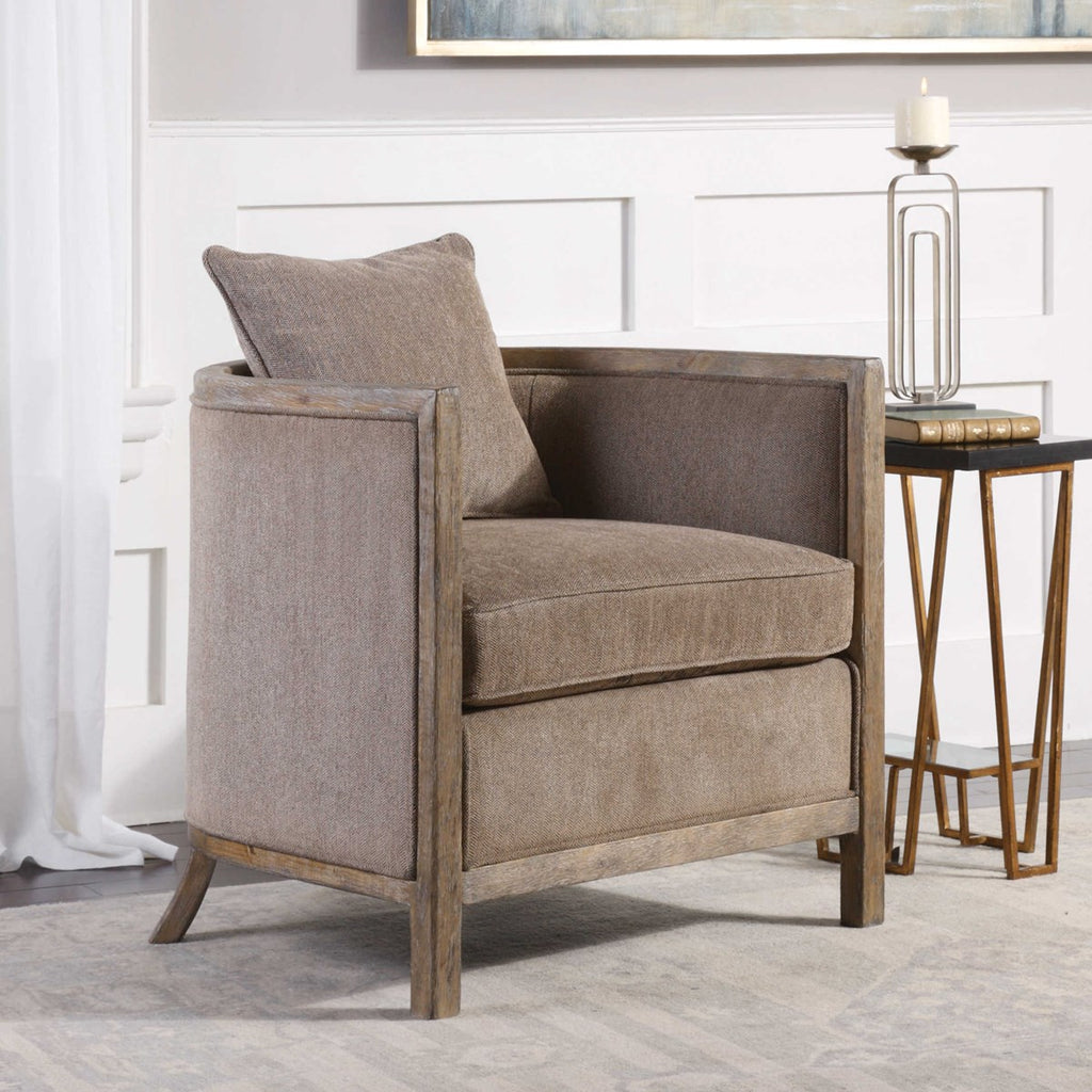 Uttermost Viaggio Gray Chenille Accent Chair 23359