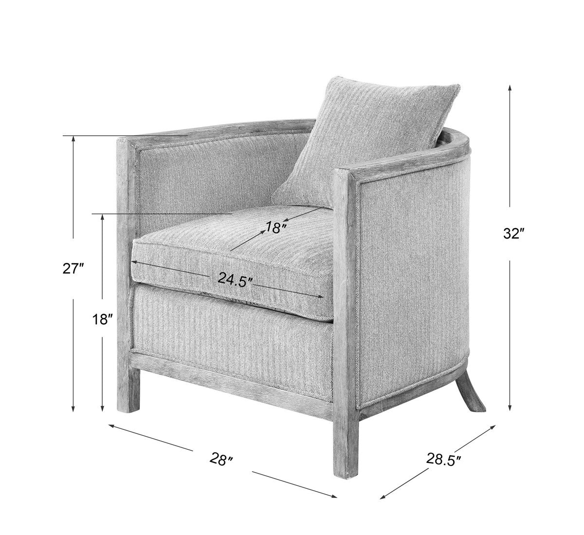 Uttermost Viaggio Gray Chenille Accent Chair 23359