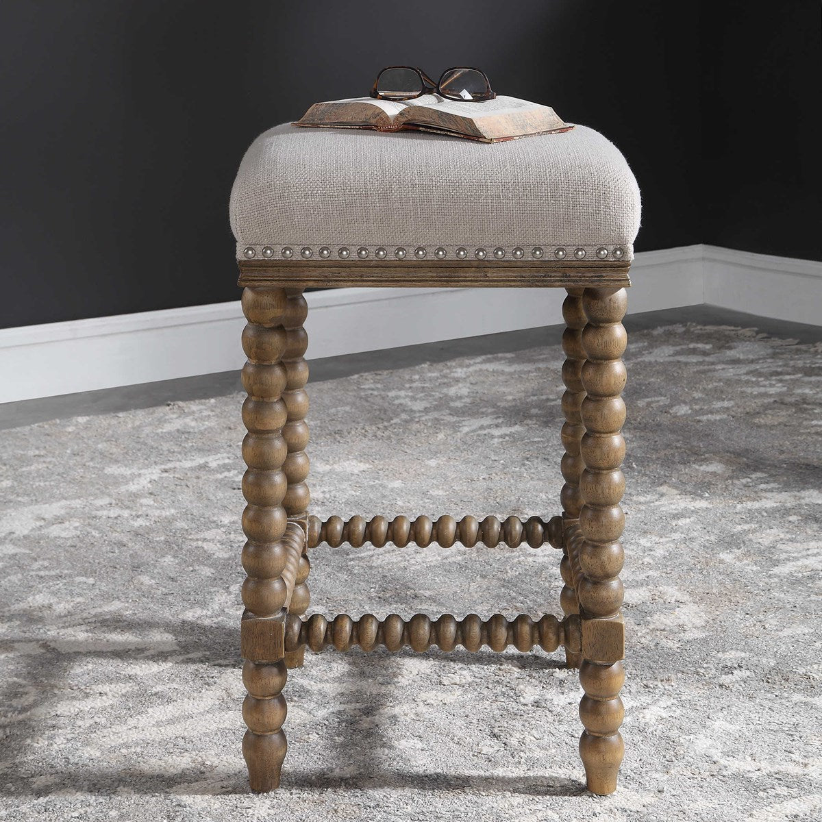 Uttermost Pryce Wooden Counter Stool 23495
