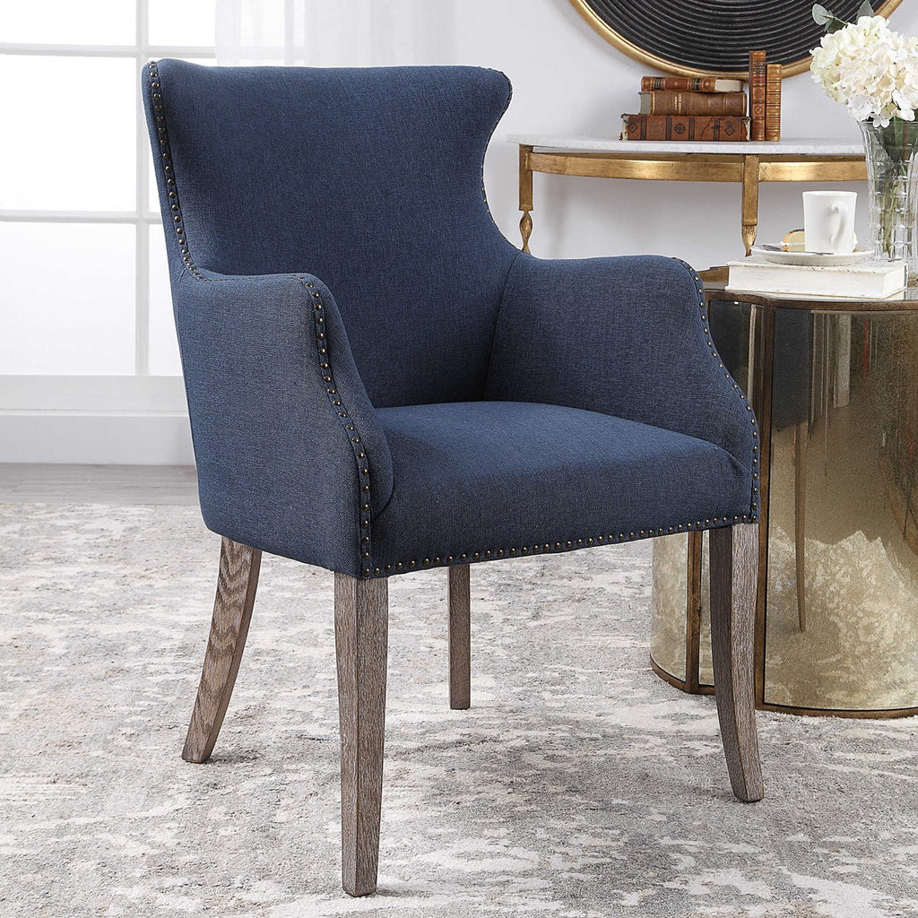 Uttermost Yareena Blue Wing Chair 23499