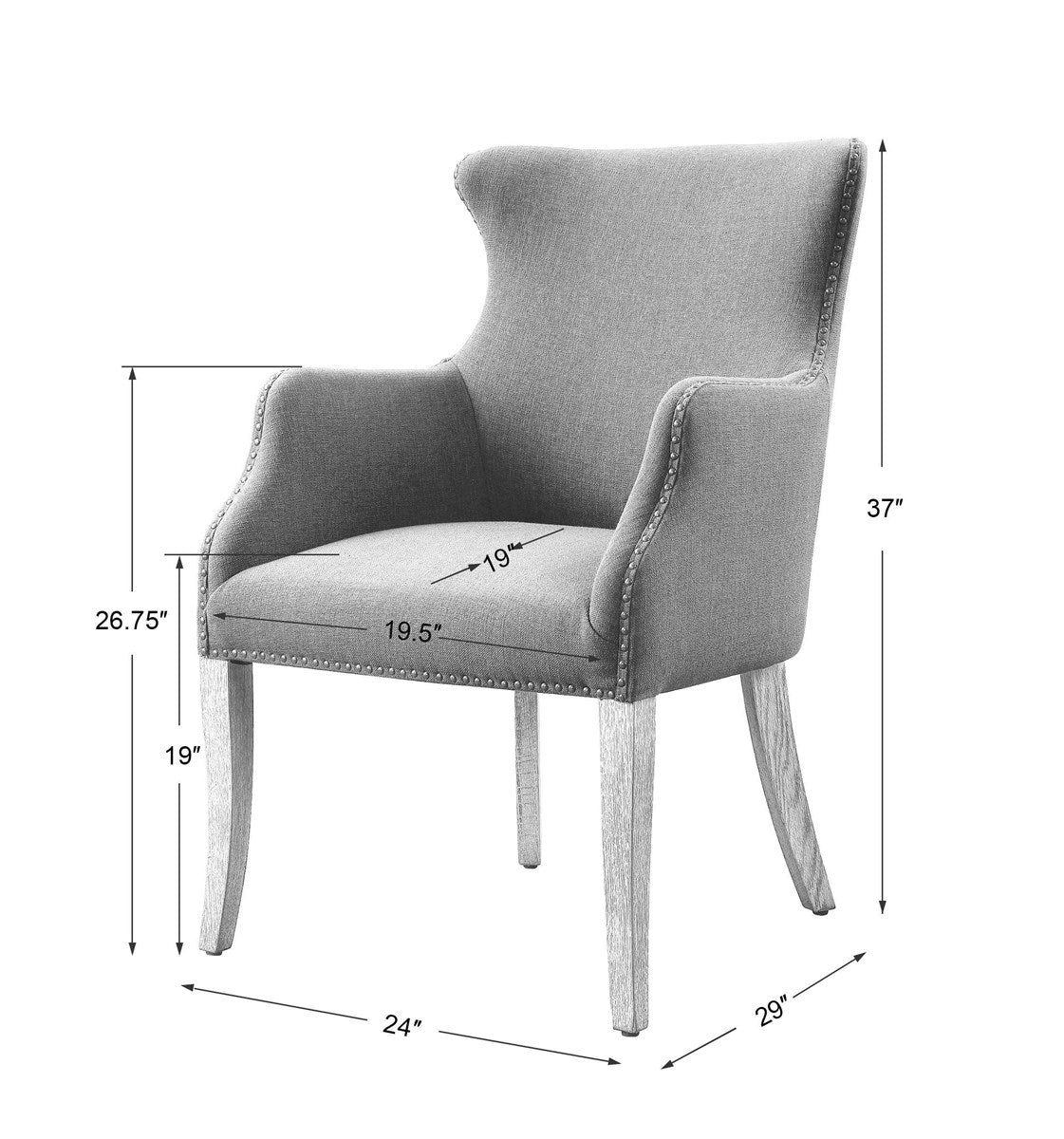 Uttermost Yareena Blue Wing Chair 23499