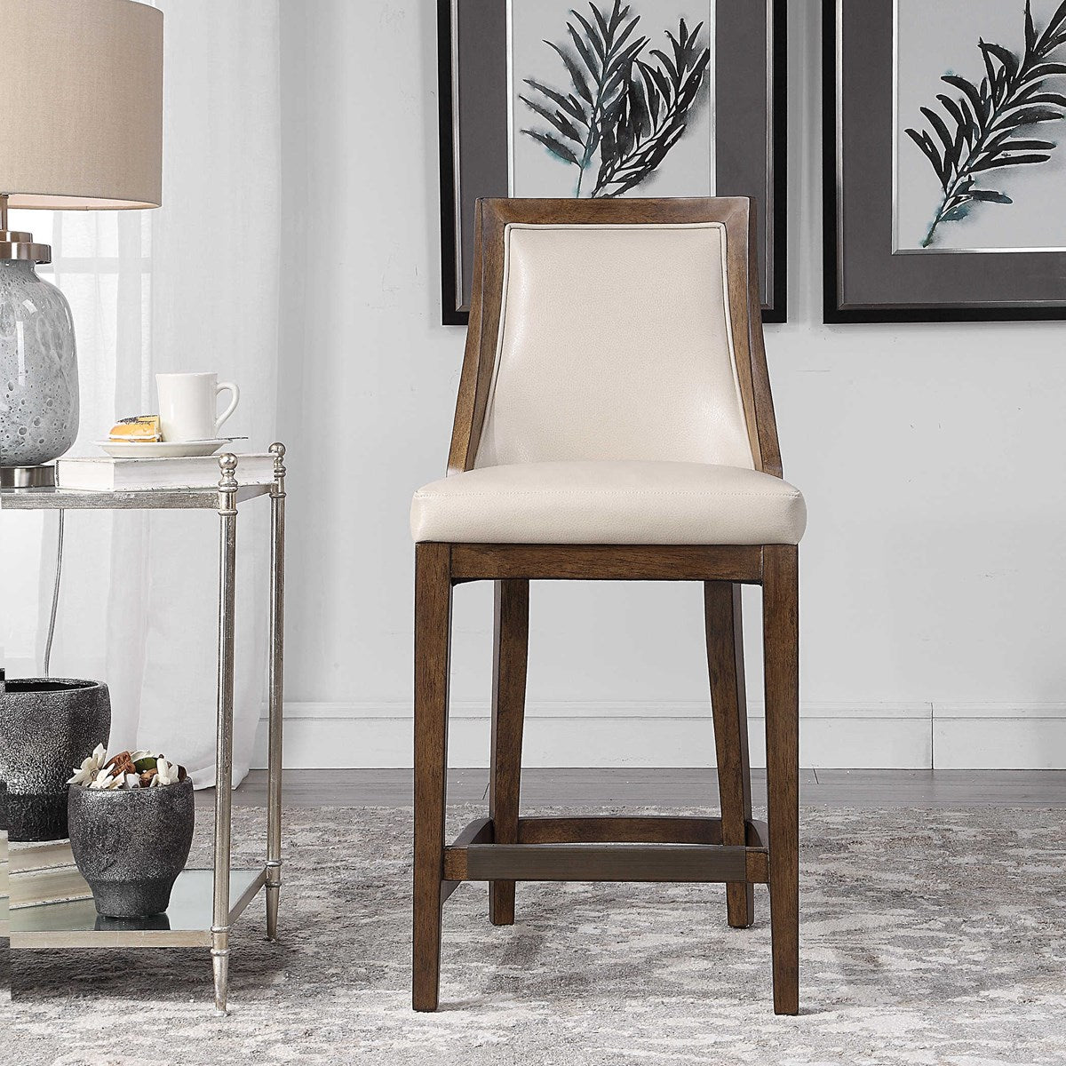 Uttermost Purcell Leather Counter Stool 23501