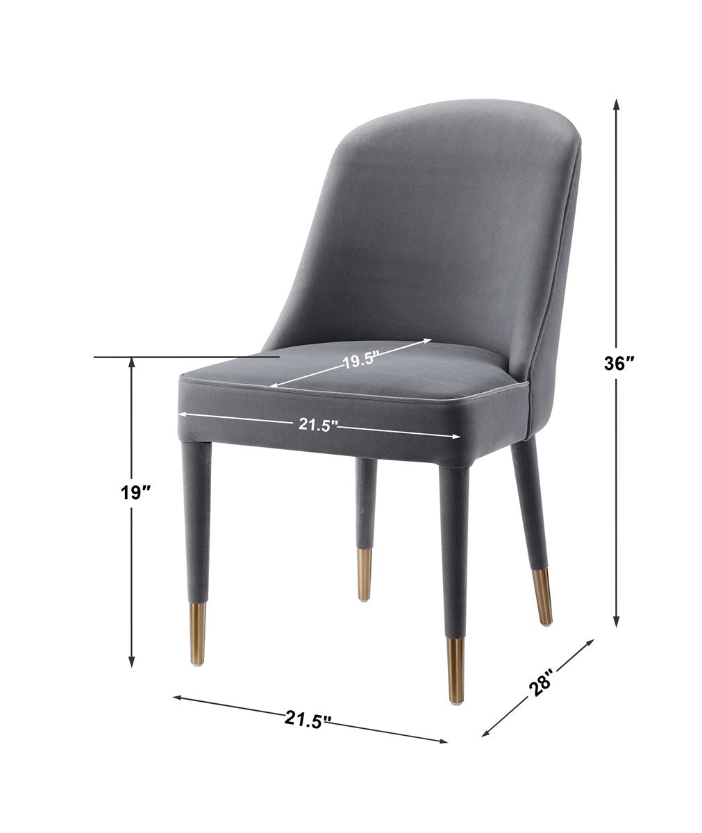 Uttermost Brie Armless Chair Gray Set Of 2 23555-2