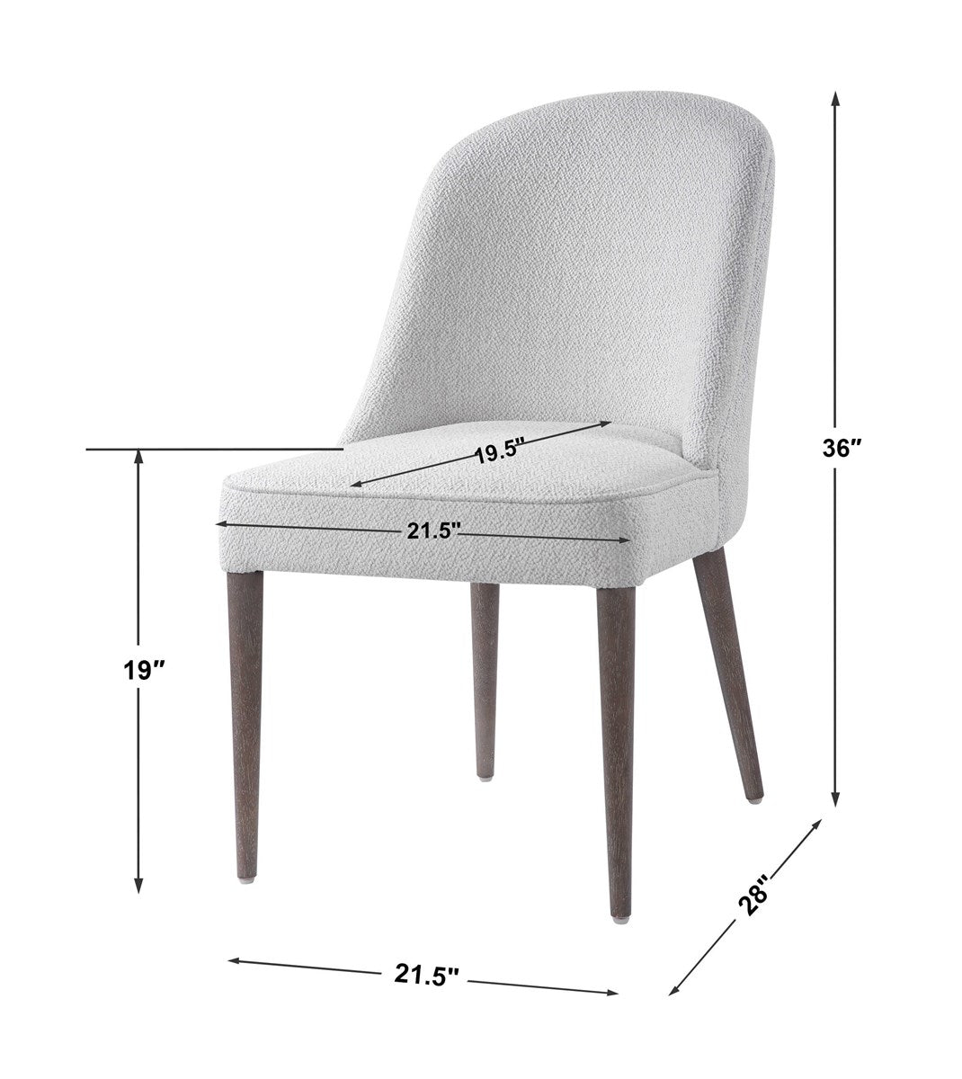 Uttermost Brie Armless Chair White Set Of 2 23558-2