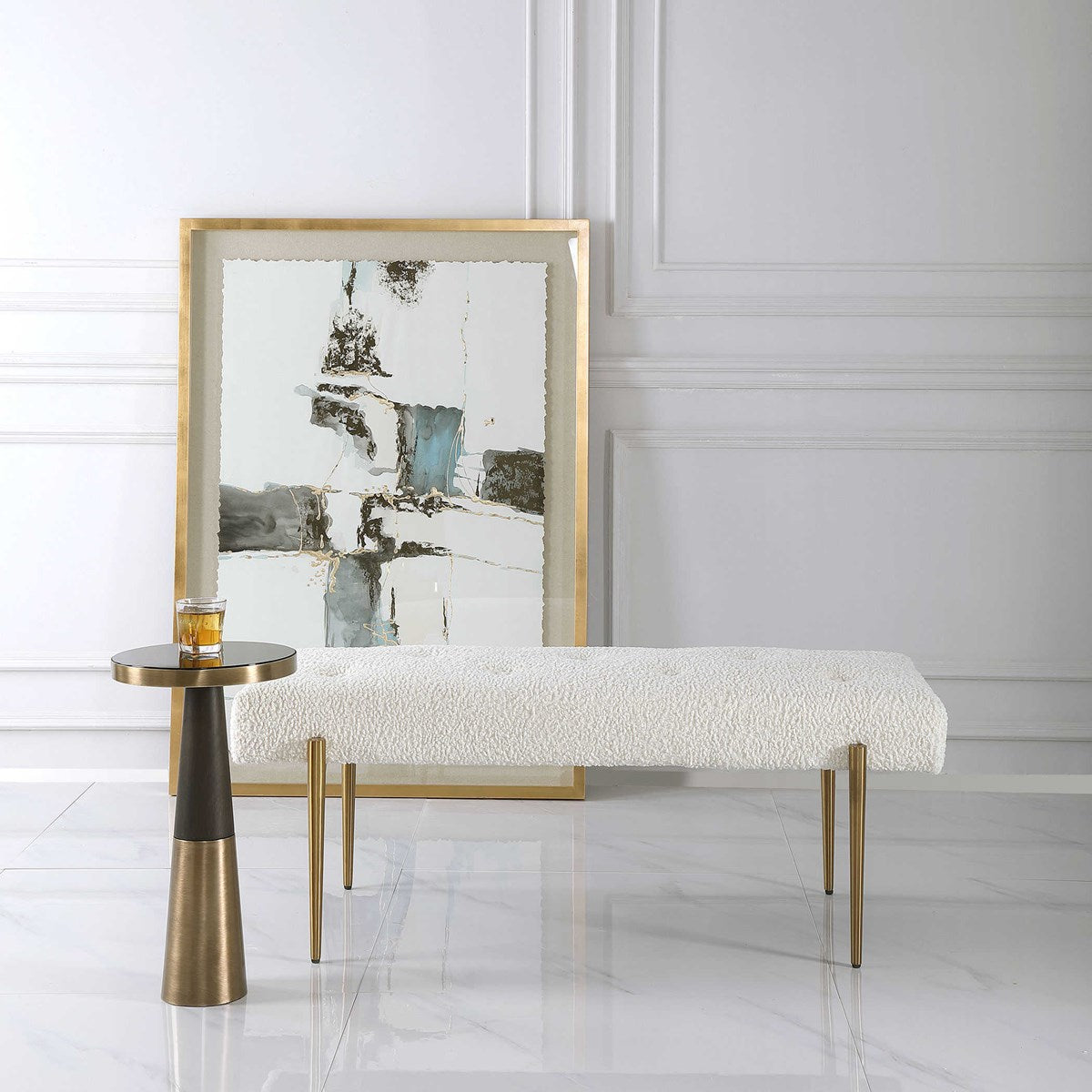 Uttermost Olivier White Bench 23572