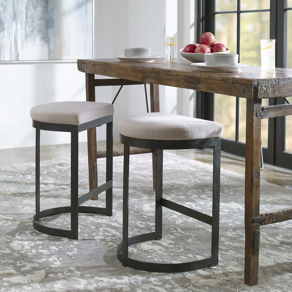 Uttermost Ivanna Black Iron Counter Stool 23591
