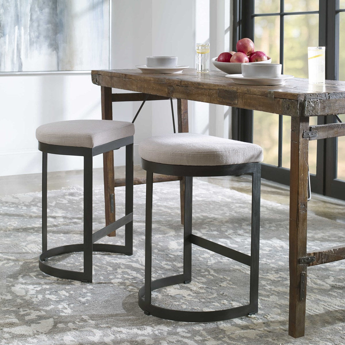 Uttermost Ivanna Black Iron Counter Stool 23591