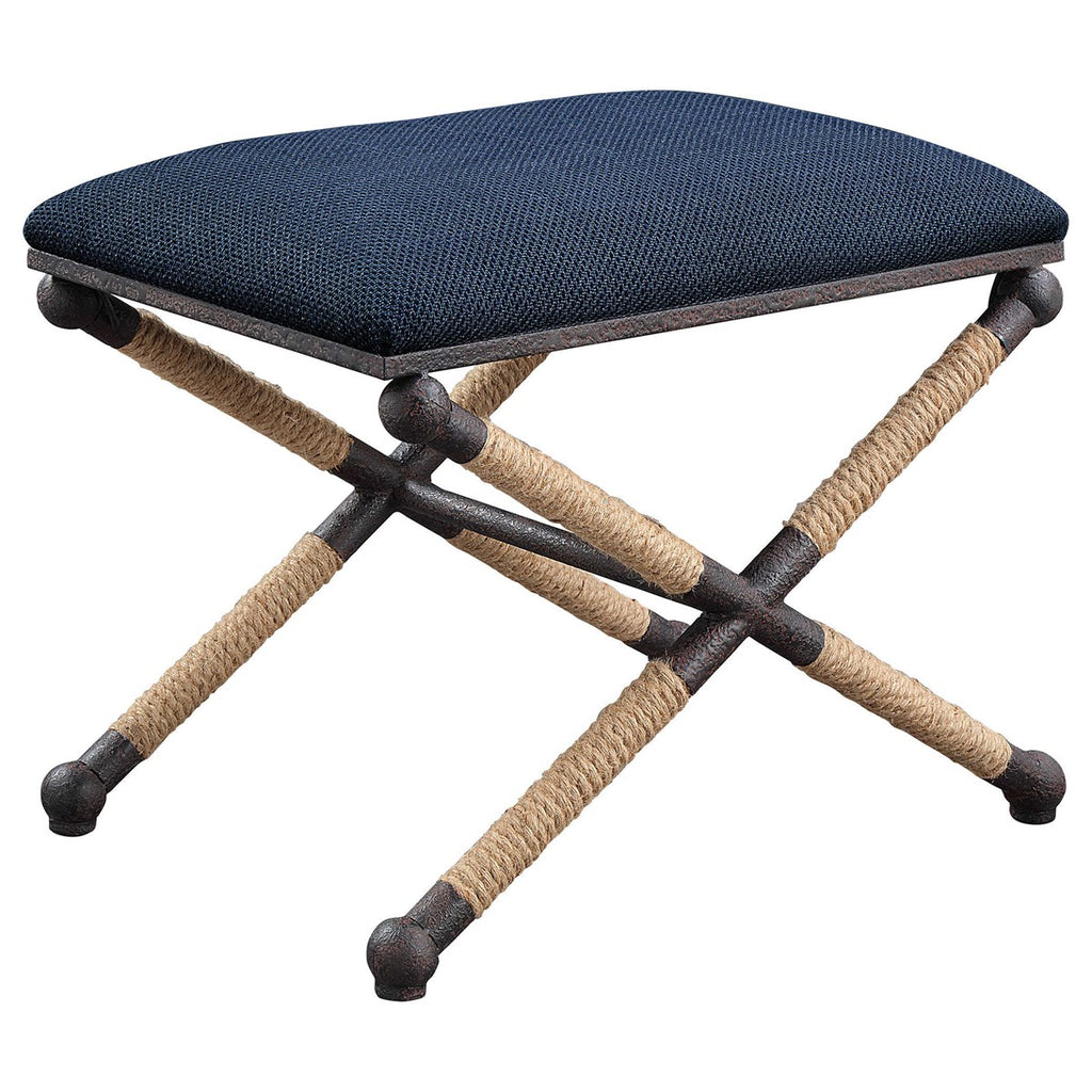 Uttermost Firth Small Navy Fabric Bench 23598