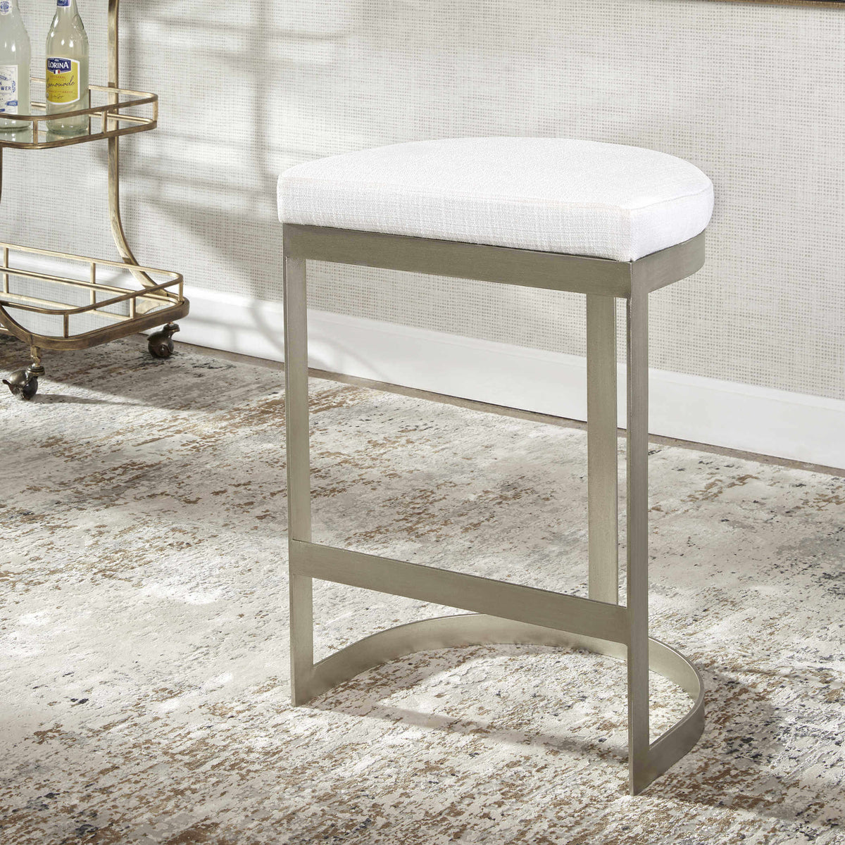 UTTERMOST IVANNA COUNTER STOOL SILVER 23687