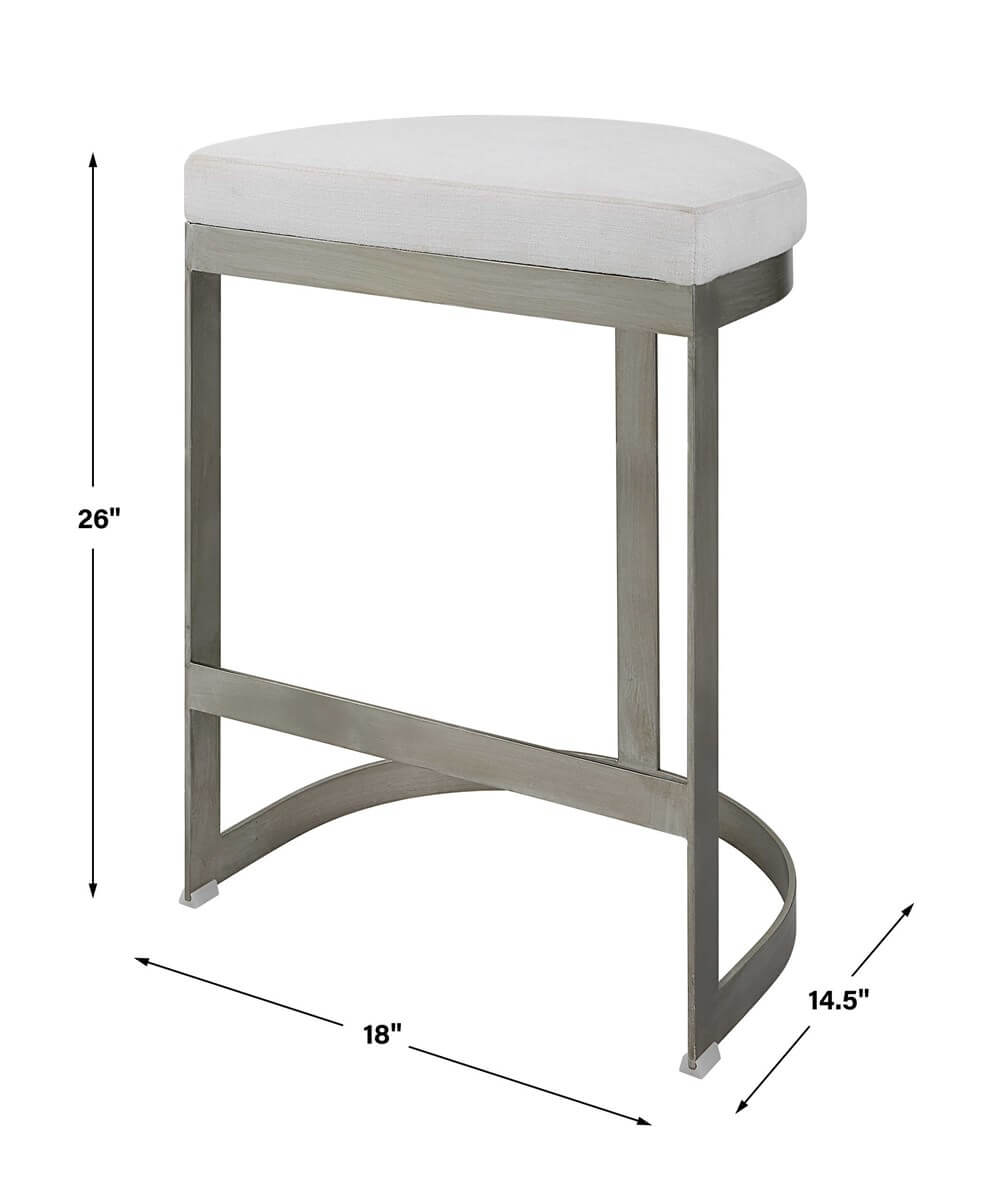 UTTERMOST IVANNA COUNTER STOOL SILVER 23687