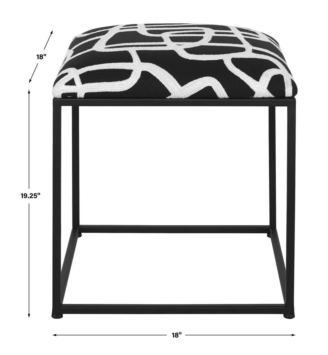 UTTERMOST TWISTS AND TURNS ACCENT STOOL 23690