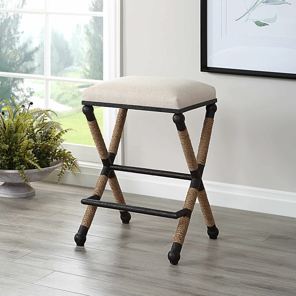 UTTERMOST FIRTH COUNTER STOOL OATMEAL 23709