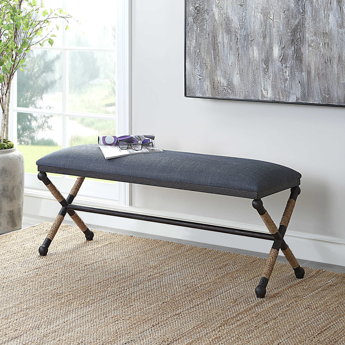 UTTERMOST FIRTH BENCH NAVY 23713