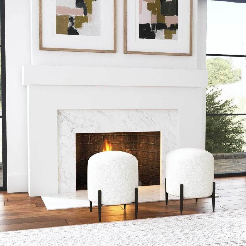UTTERMOST ARLES OTTOMAN  WHITE  23715
