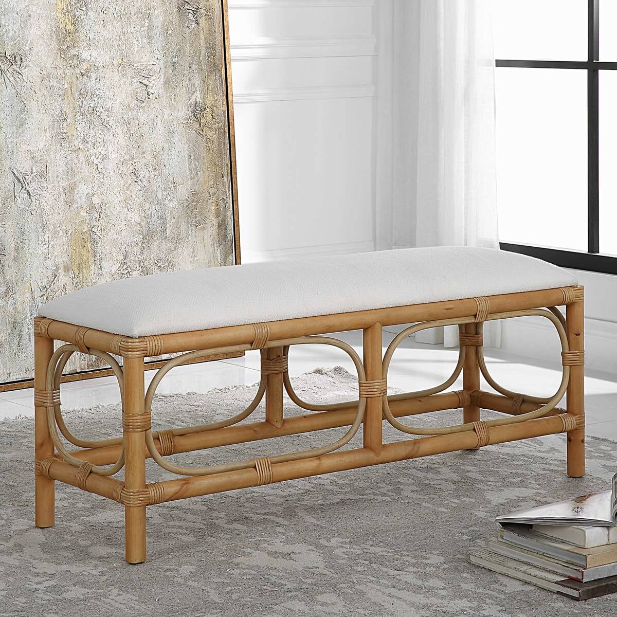 UTTERMOST LAGUNA BENCH WHITE 23755