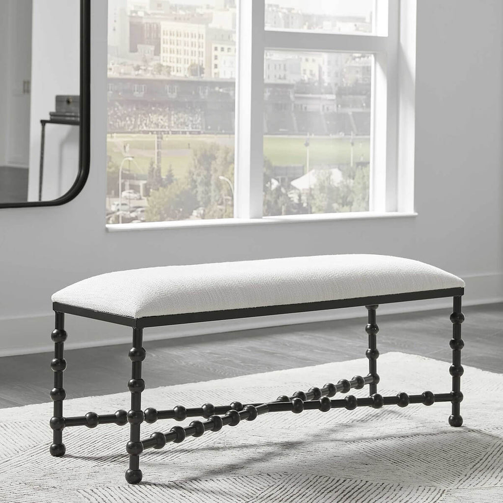 UTTERMOST IRON DROPS BENCH 23756
