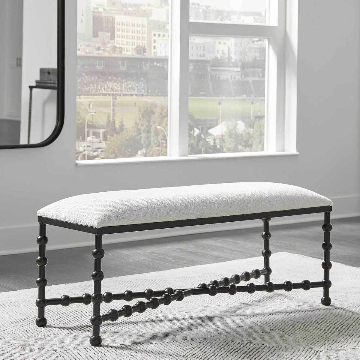 UTTERMOST IRON DROPS BENCH 23756