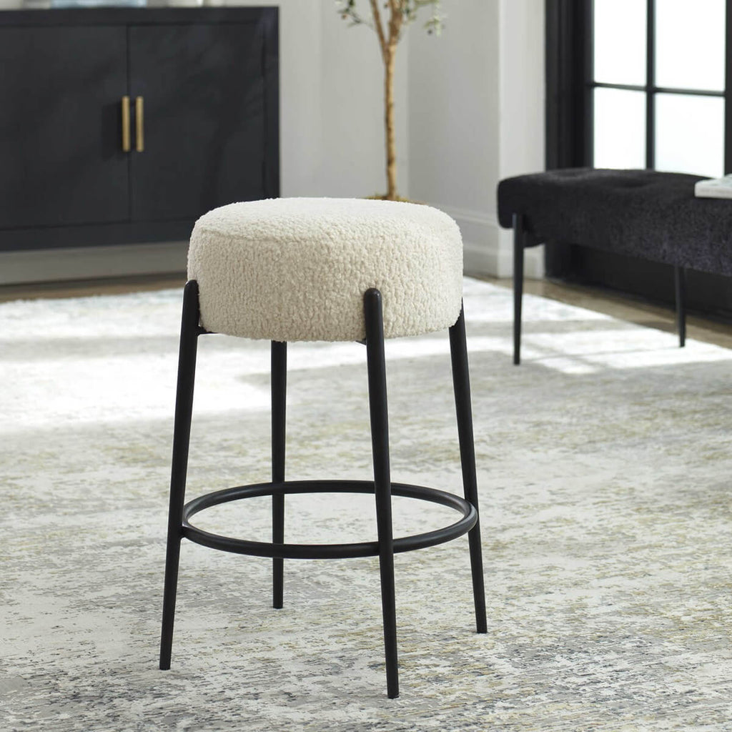 UTTERMOST ARLES COUNTER STOOL BLACK 23783