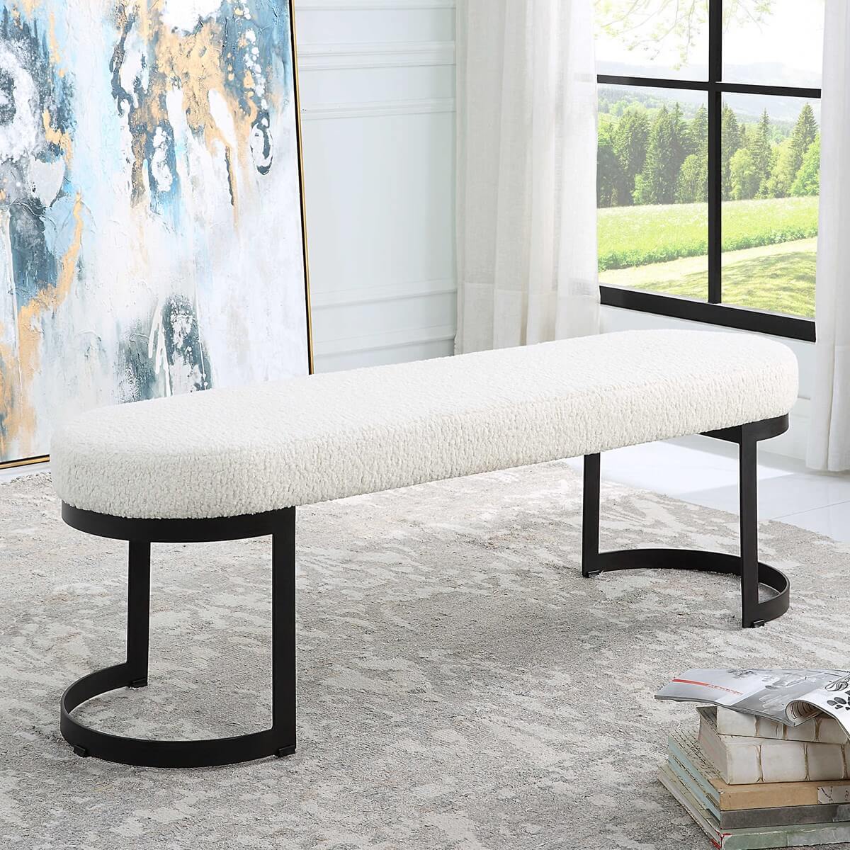 UTTERMOST INFINITY BENCH BLACK 23817
