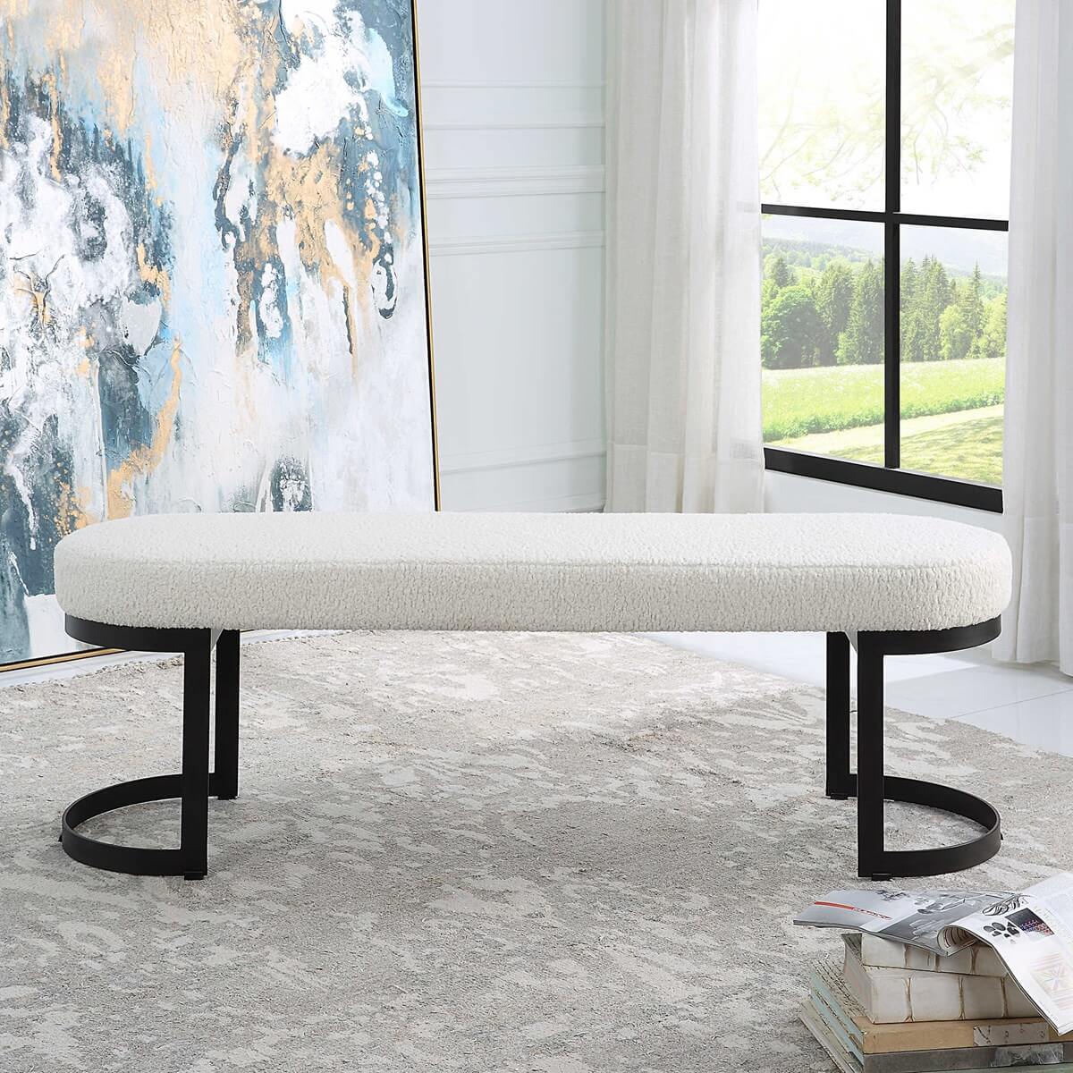 UTTERMOST INFINITY BENCH BLACK 23817