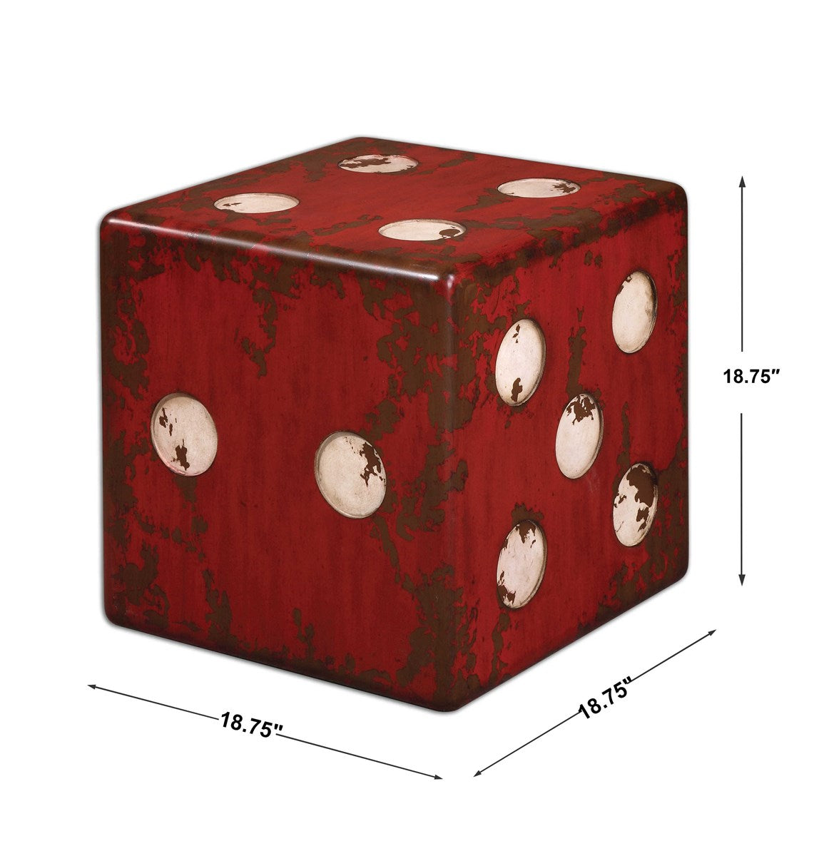 Uttermost Dice Red Accent Table 24168