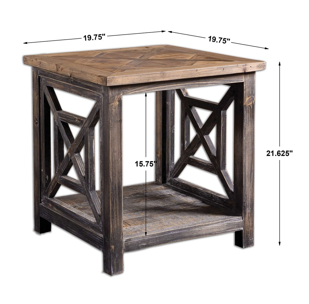 Uttermost Spiro Reclaimed Wood End Table 24263