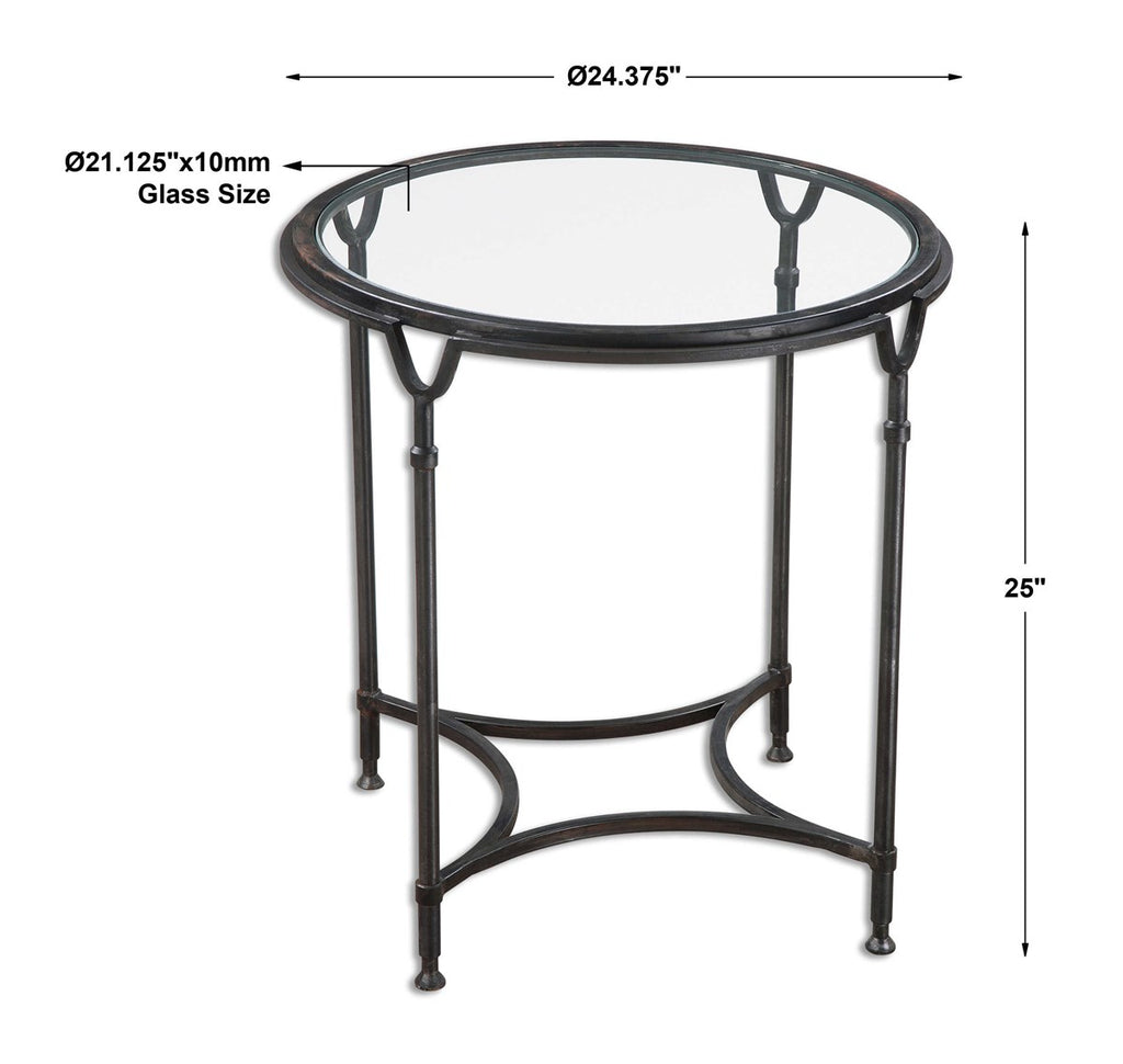 Uttermost Samson Glass Side Table 24469