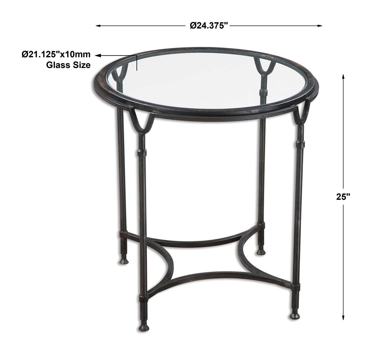 Uttermost Samson Glass Side Table 24469