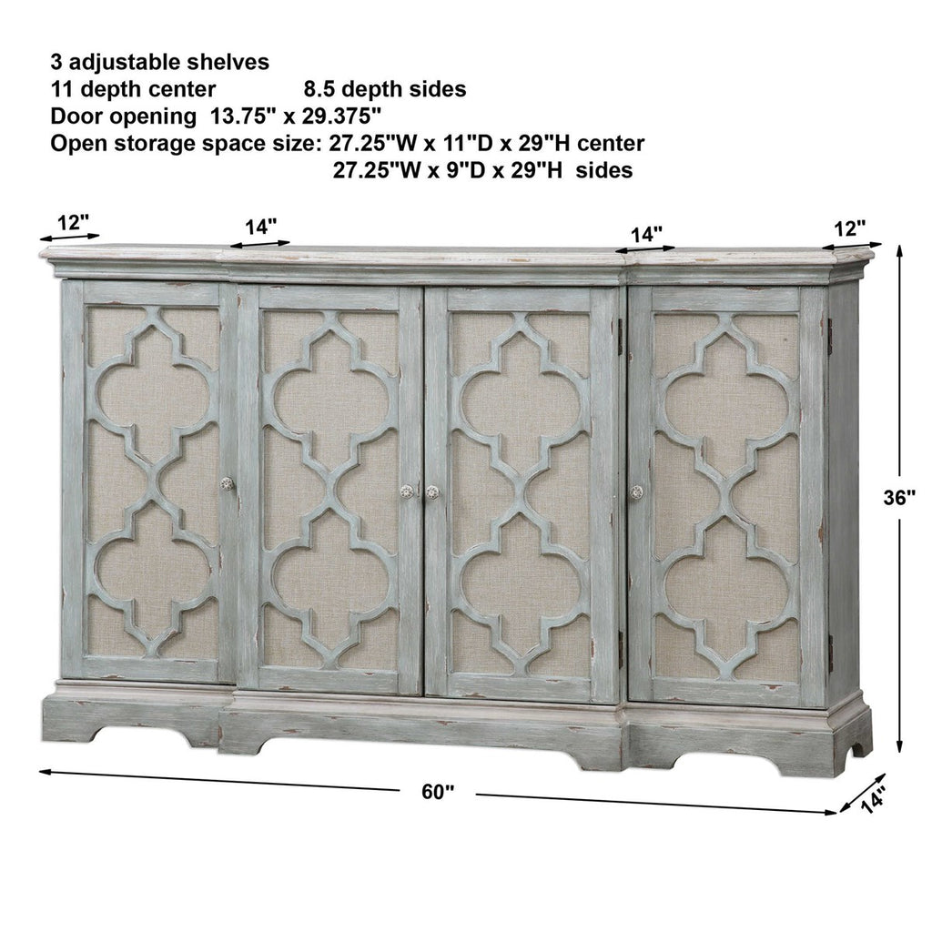 Uttermost Sophie 4 Door Grey Cabinet 24520