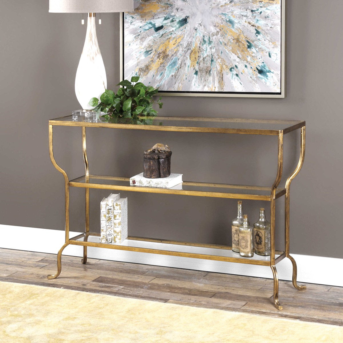 Uttermost Deline Gold Console Table 24668