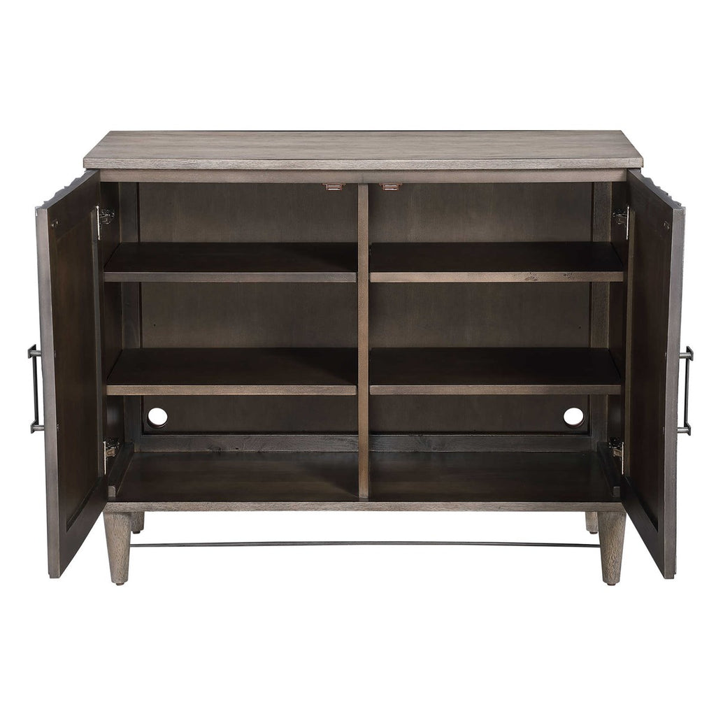 Uttermost Shield Gray Oak 2 Door Cabinet 25085