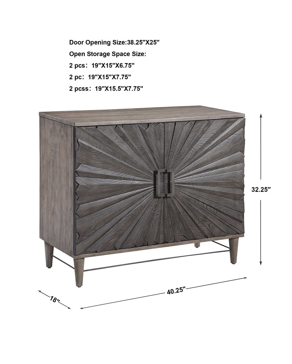 Uttermost Shield Gray Oak 2 Door Cabinet 25085