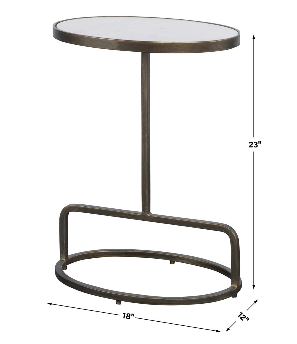 Uttermost Jessenia White Marble Accent Table 25135