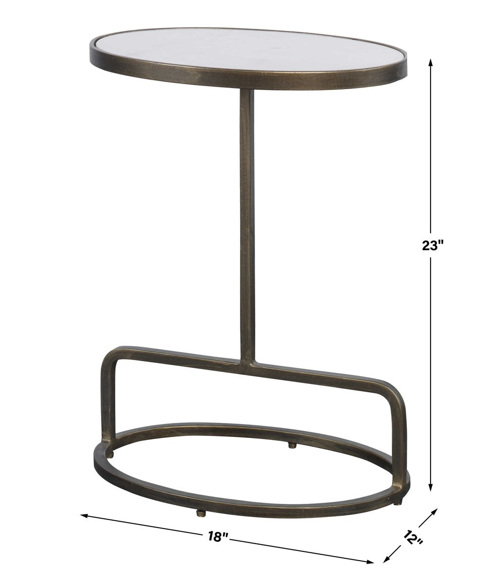 Uttermost Jessenia White Marble Accent Table 25135